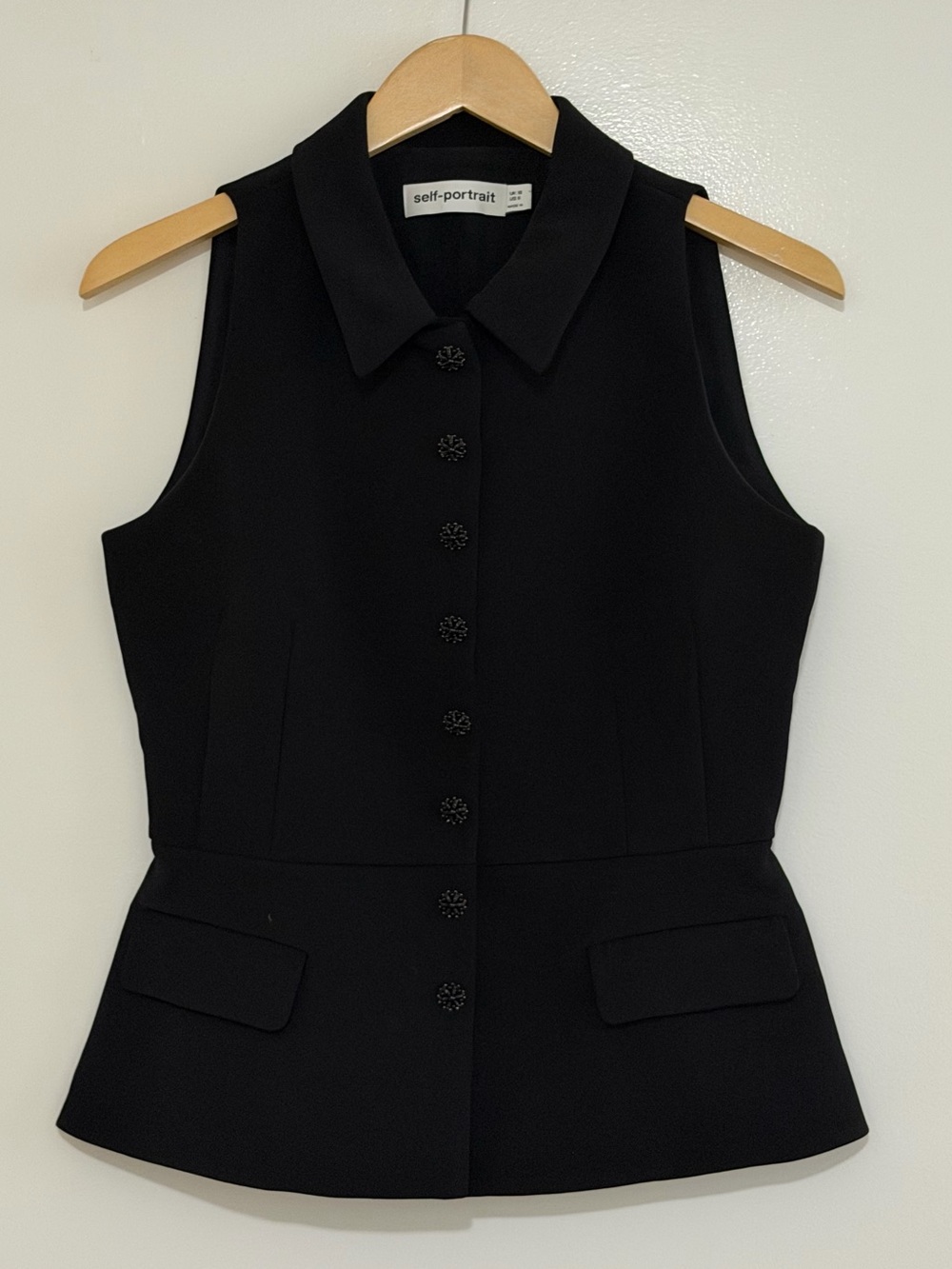 Self-Portrait Black Vest only (please consider bundle pants)